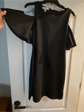 Libby Edelman Black Cold Shoulder Dress